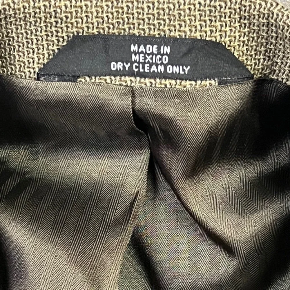Haggar Collections Blazer 46R Olive Green Wool Sport Coat Textured 2-Button
